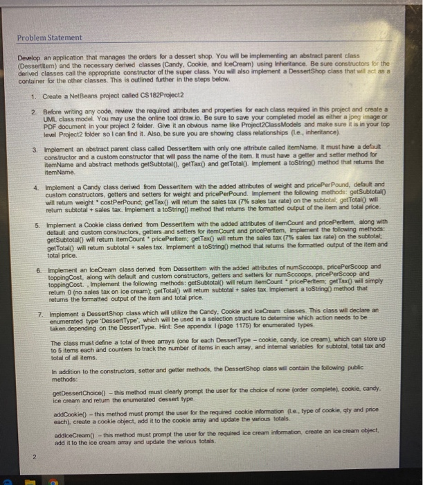 Problem Statement Develop an application that manages | Chegg.com