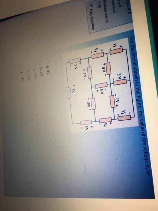 Solved For the circuit shown in the figure, the value of the | Chegg.com