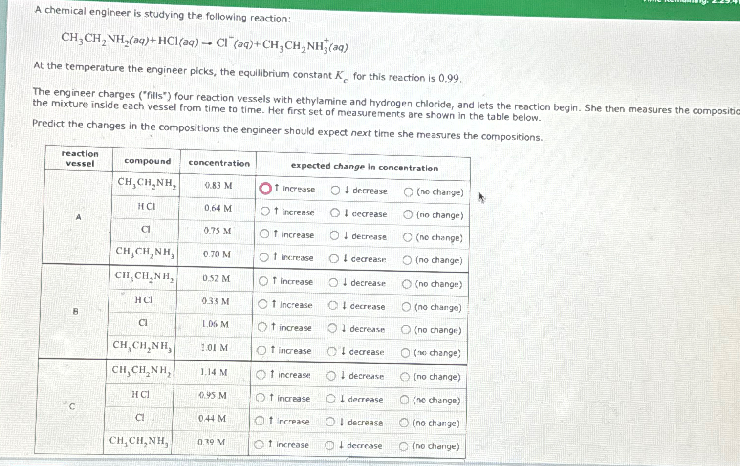 Solved A chemical engineer is studying the following | Chegg.com