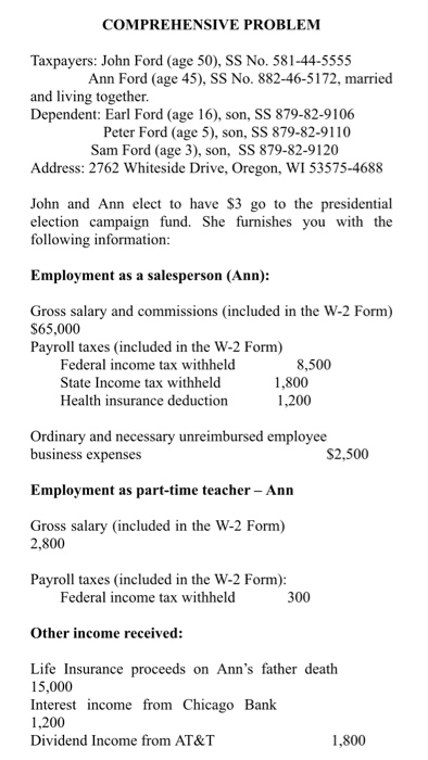 income tax return assignment