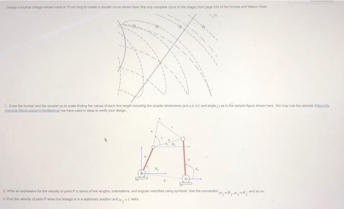 Solved Design a tocar linkage whoto Crunk 10 cm long to | Chegg.com