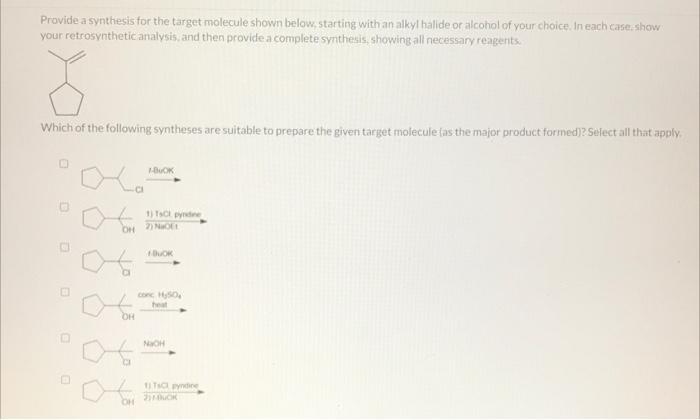 Solved Provide a synthesis for the target molecule shown | Chegg.com