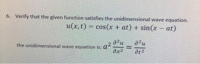 Solved 6 Verify That The Given Function Satisfies The