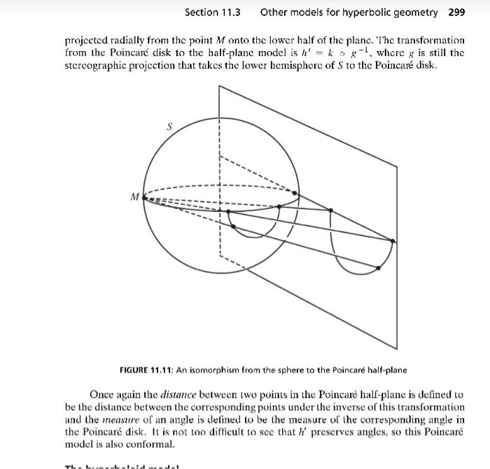 Solved 4. The Poincaré upper half-plane model for hyperbolic | Chegg.com