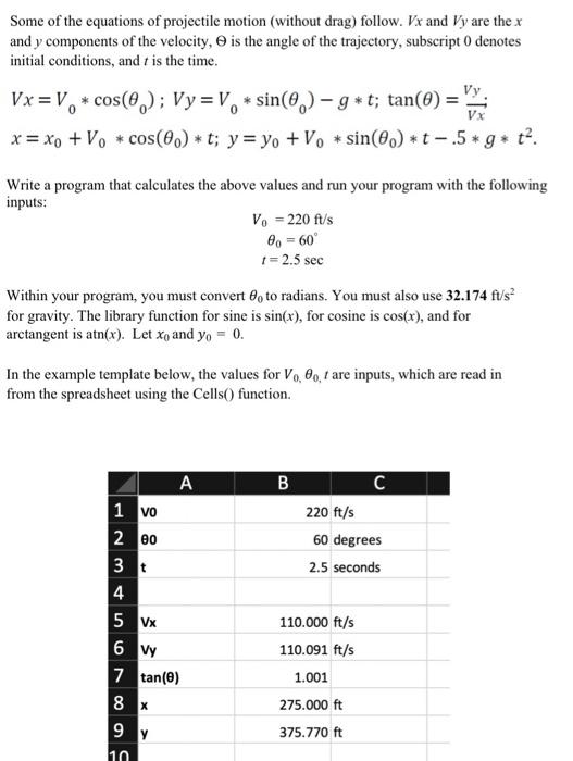 solved-some-of-the-equations-of-projectile-motion-without-chegg