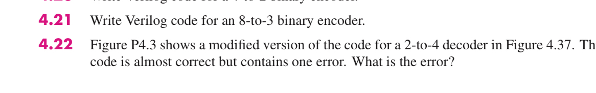 4.21 ﻿Write Verilog code for an 8-to-3 ﻿binary | Chegg.com