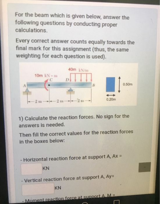 Solved For the beam which is given below, answer the | Chegg.com