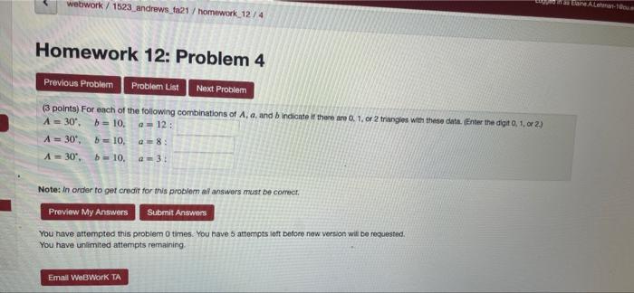 Solved Homework 12: Problem 3 Previous Problem Problem List | Chegg.com