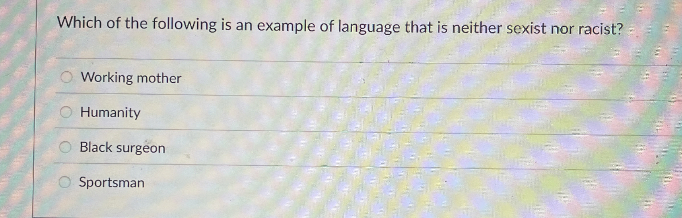 Solved Which of the following is an example of language that