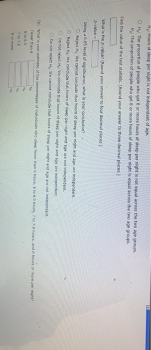 Solved A survey was conducted to determine whether hours of | Chegg.com