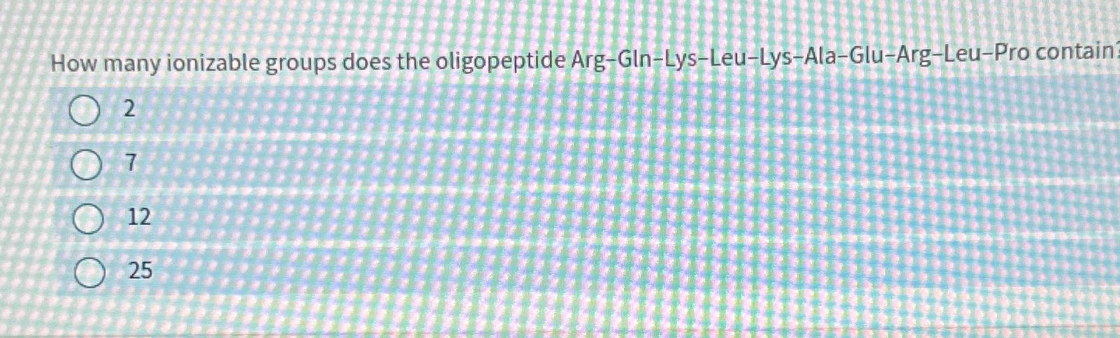 Solved How many ionizable groups does the oligopeptide | Chegg.com