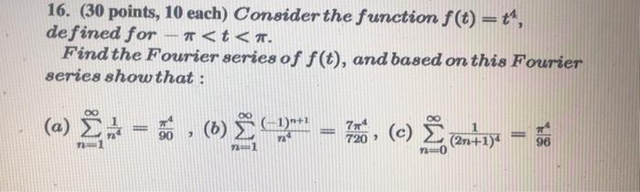 Solved 16. (30 points, 10 each) Consider the function | Chegg.com