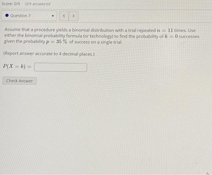 Solved Assume that a procedure yields a binomial | Chegg.com