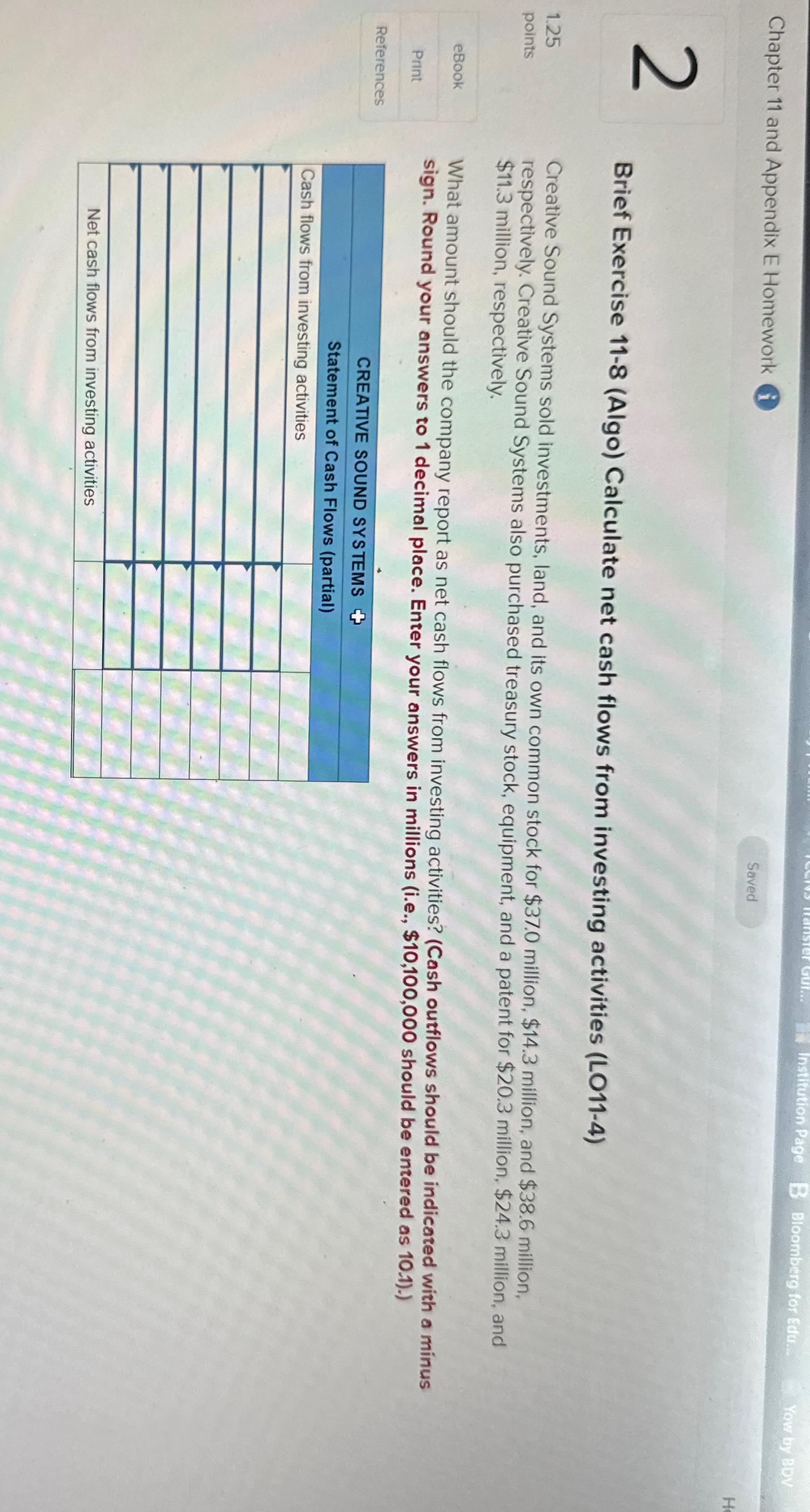 Solved Chapter 11 ﻿and Appendix E HomeworkInstitution | Chegg.com