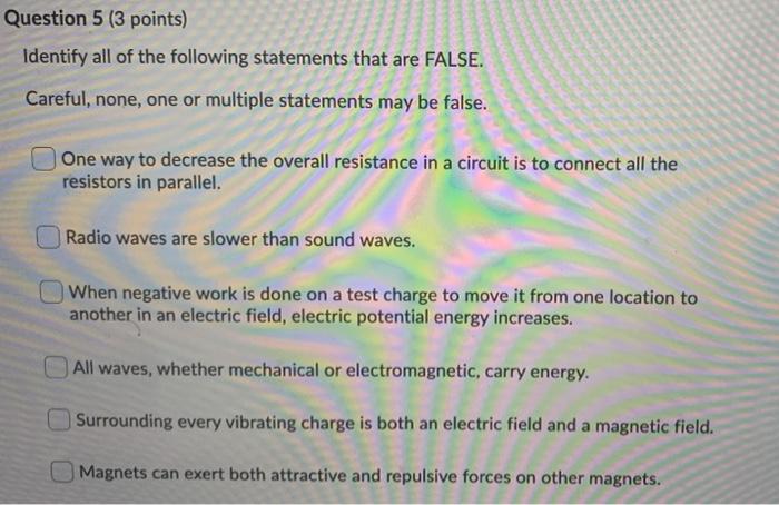 Solved Question 5 (3 points) Identify all of the following | Chegg.com