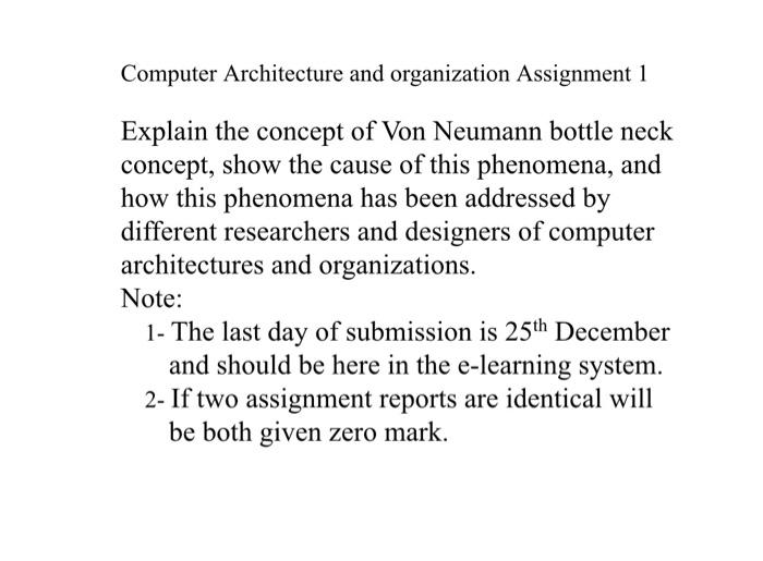 Solved Computer Architecture and organization Assignment 1 | Chegg.com