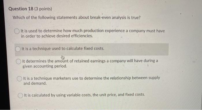 Solved Question 18 (3 points) Which of the following | Chegg.com