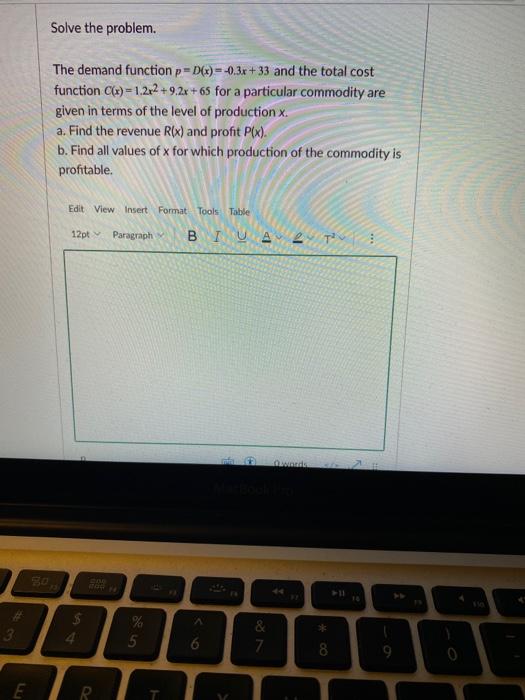 Solved Solve the problem. Suppose the total cost of | Chegg.com