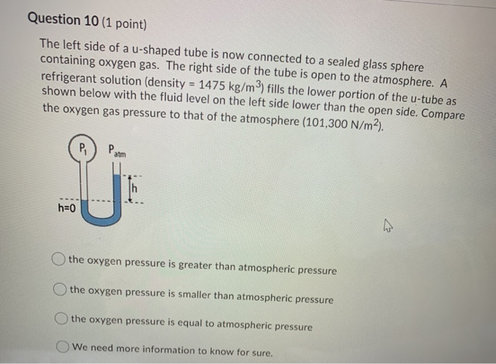 Solved Question 8 (1 point) The pressure at a particular | Chegg.com