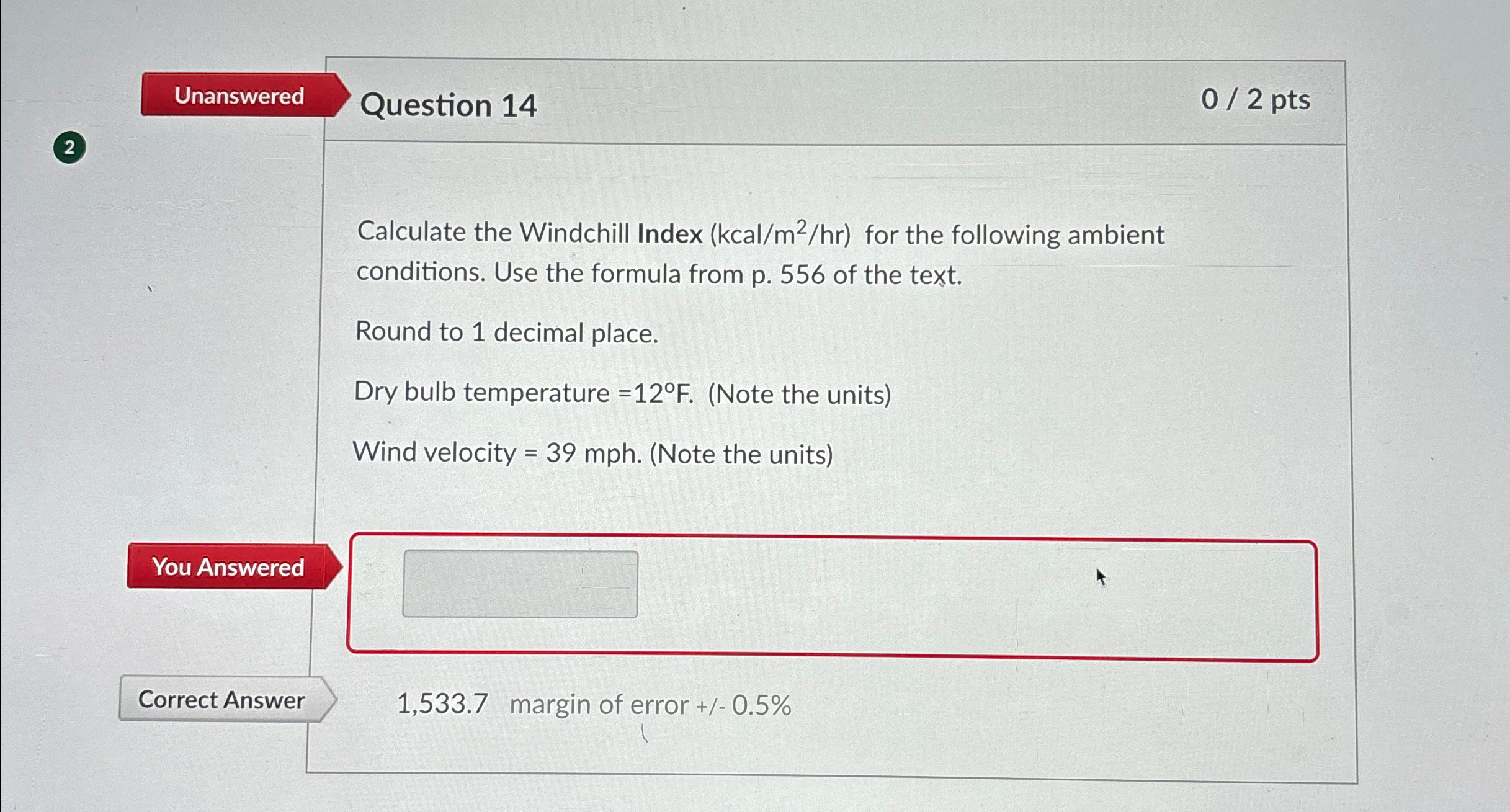 Solved UnansweredQuestion 1402 ﻿pts2Calculate the Windchill | Chegg.com