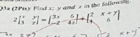 Solved 3a (2Pts): Find x:y and x in the following. | Chegg.com