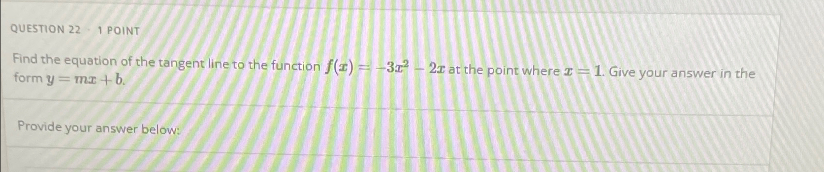 Solved QUESTION 22 - 1 ﻿POINTFind the equation of the | Chegg.com