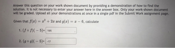 Solved Answer this question on your work shown document by | Chegg.com