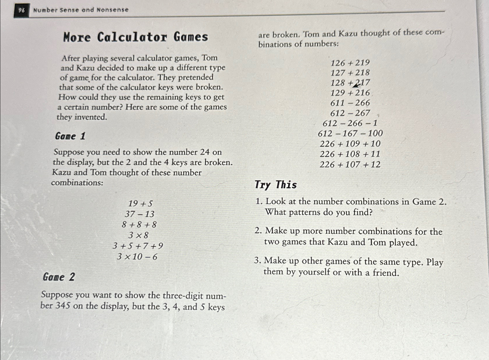 Solved 96 ﻿Number Sense and NonsenseMore Calculator | Chegg.com