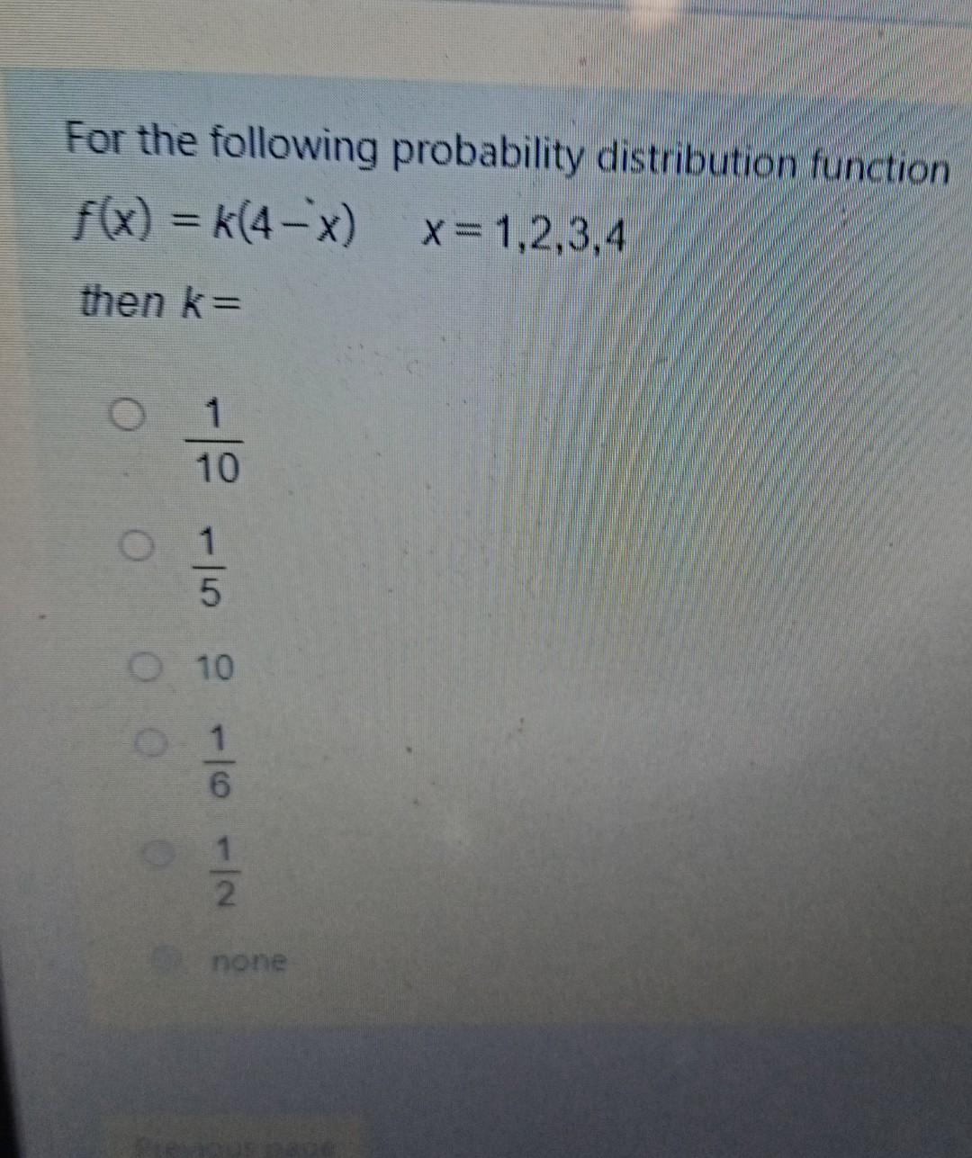 Solved For the following probability distribution function | Chegg.com
