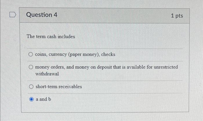 Solved D Question 2 1 pts Which one of the following below | Chegg.com