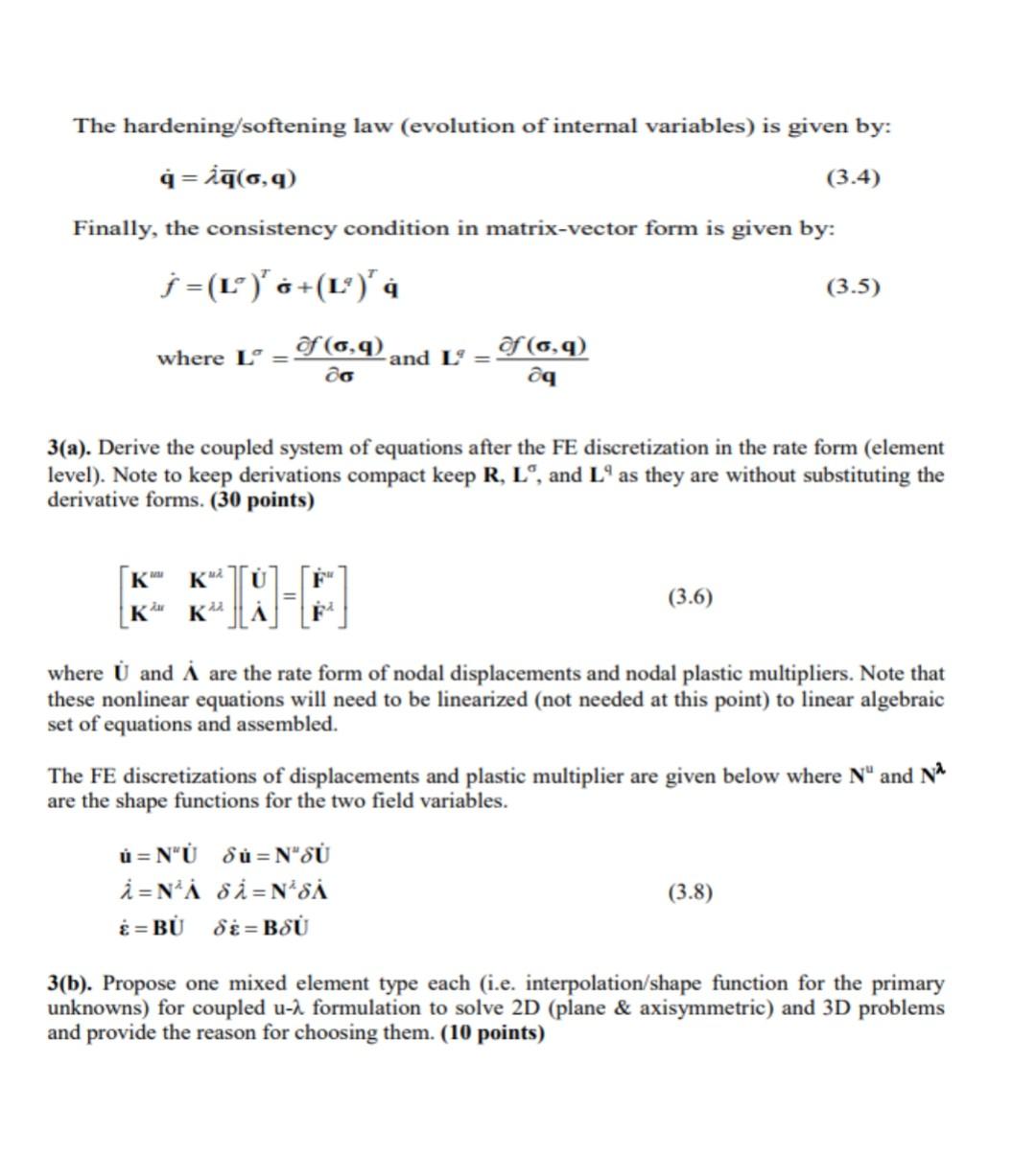 Standard Elastoplastic Finite Element Analyses Usu Chegg Com