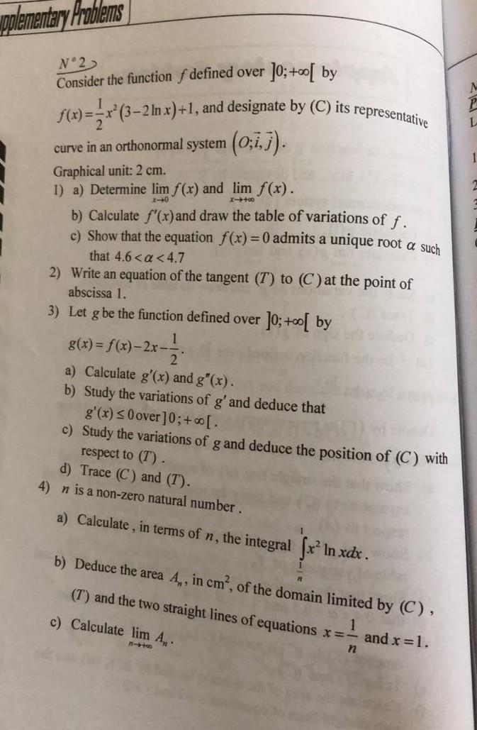 Solved Upplementary Problems N N 2 Consider The Function Chegg Com