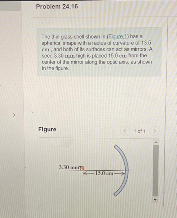 Solved Problem 24.16 The thin glass shell shown in (Figure | Chegg.com