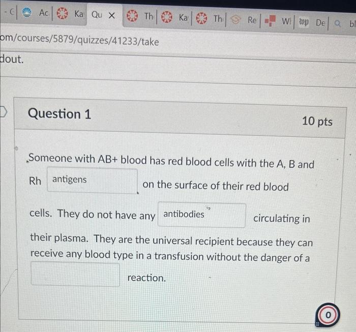 Solved Someone With AB+ Blood Has Red Blood Cells With The | Chegg.com