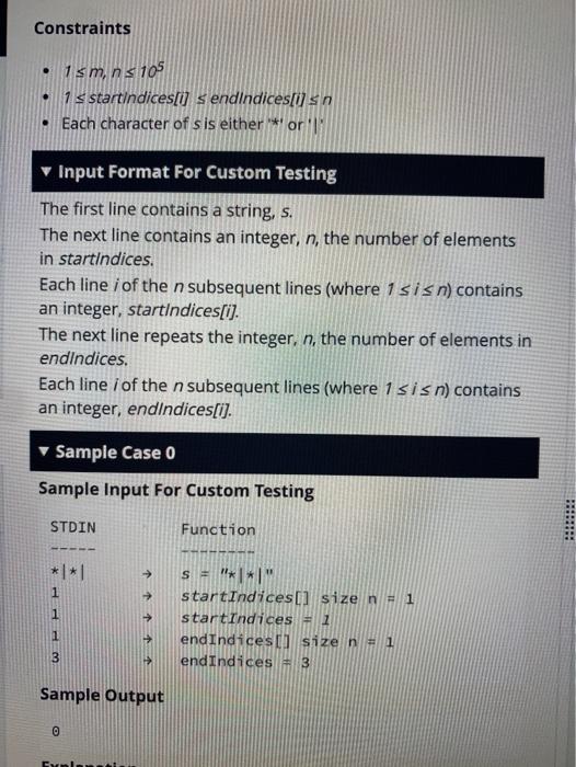 Solved an array of starting indices startIndices, and an | Chegg.com