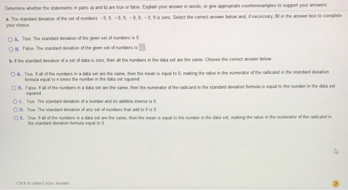 Solved Determine whether the statements in parts a) and b) | Chegg.com