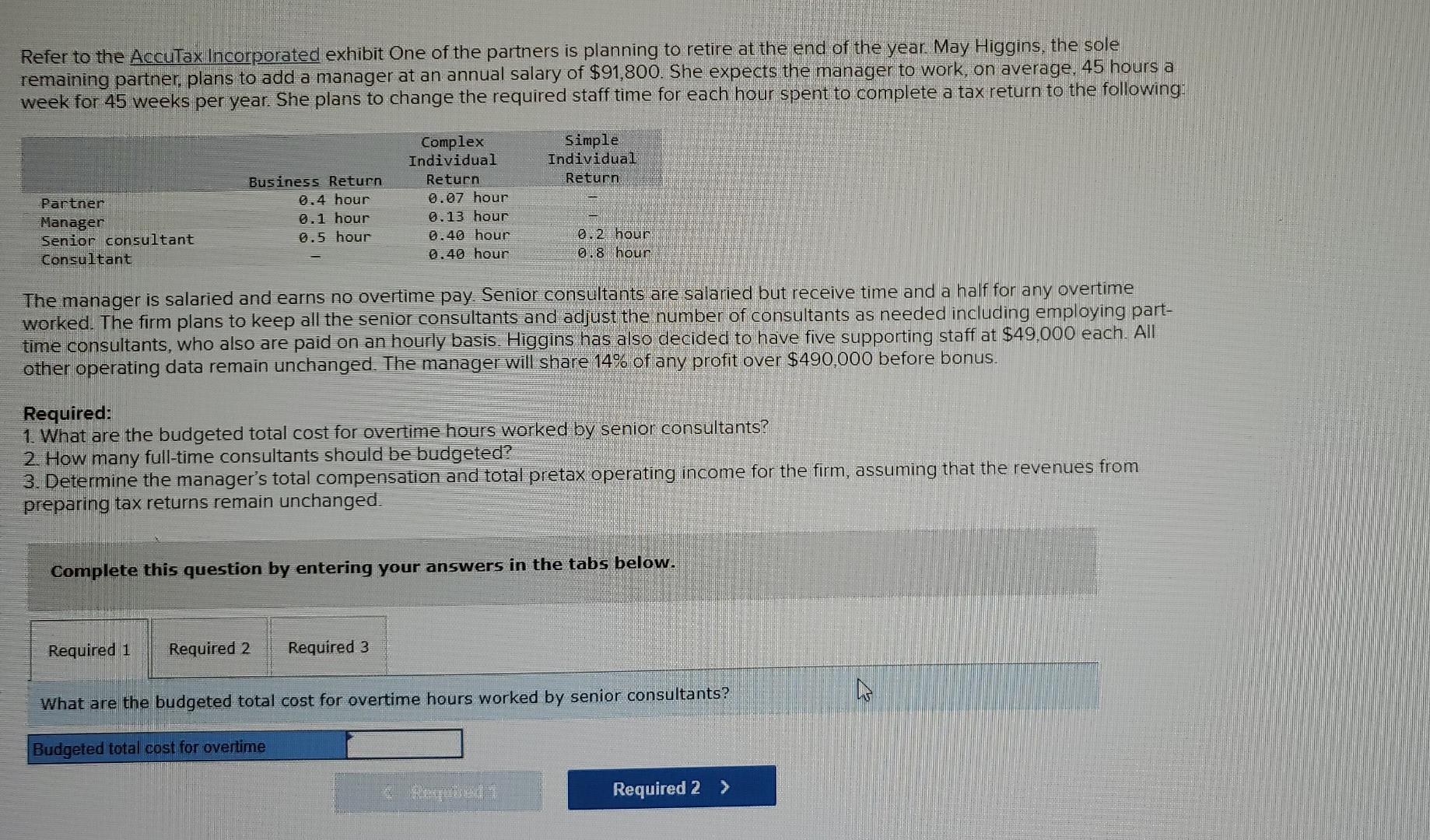 Solved Refer To The AccuTax Incorporated Exhibit One Of The Chegg
