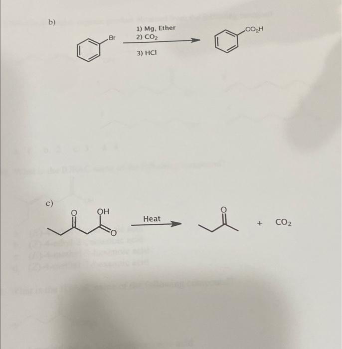 Solved B Oh Br 1 Mg Ether 2 Co₂ 3 Hci Heat I Co₂h Co₂ 9857