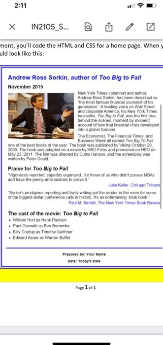 Too Big to Fail' on HBO - Review - The New York Times