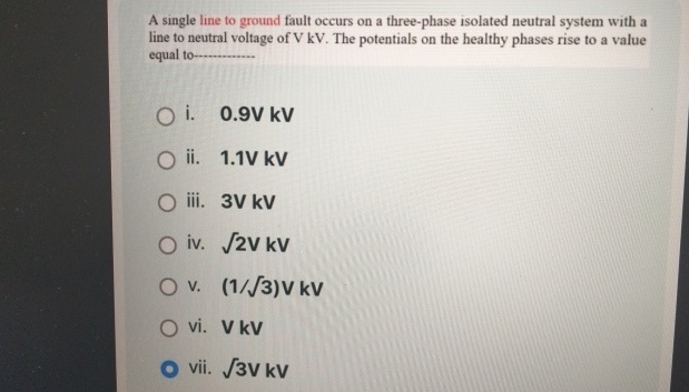 Solved A single line to ground fault occurs on a three-phase | Chegg.com