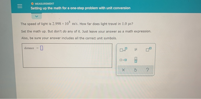 Solved O MEASUREMENT Setting Up The Math For A One-step | Chegg.com