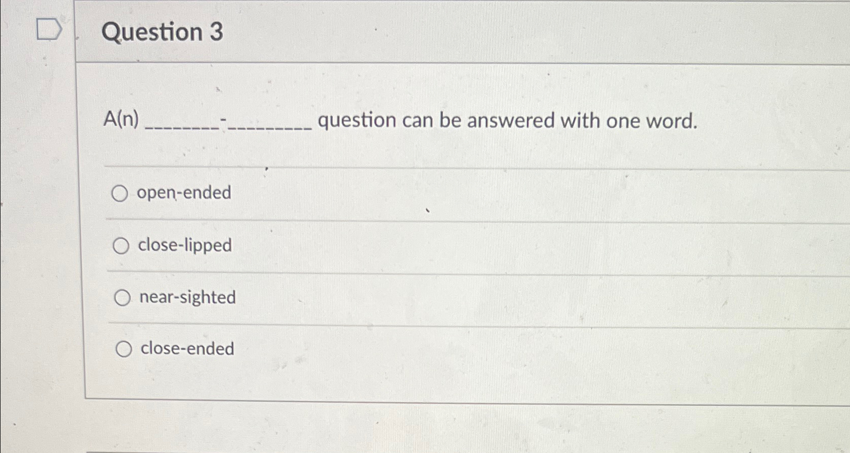 Solved Question 3A(n) q, ﻿question can be answered with one | Chegg.com