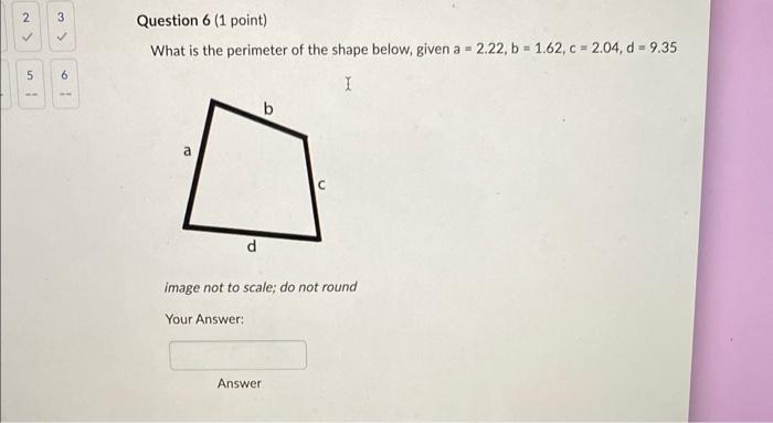 Solved What is the perimeter of the shape below, given | Chegg.com