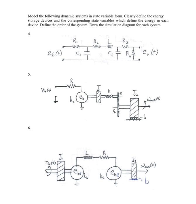 Solved Model The Following Dynamic Systems In State Variable | Chegg.com