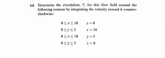 (a) Determine the circulation, . for this flow field | Chegg.com