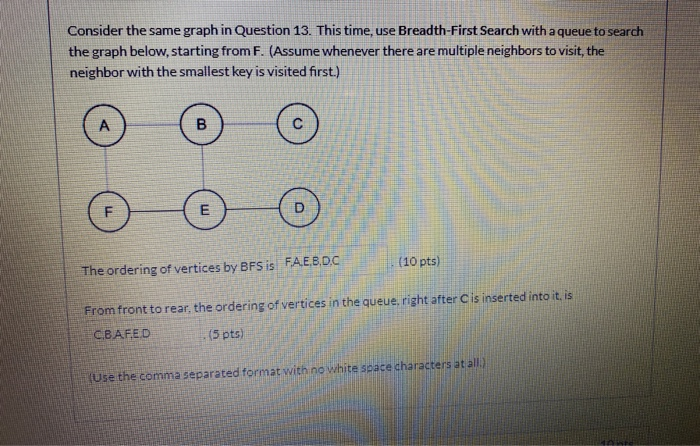 Solved Consider the same graph in Question 13. This time, | Chegg.com