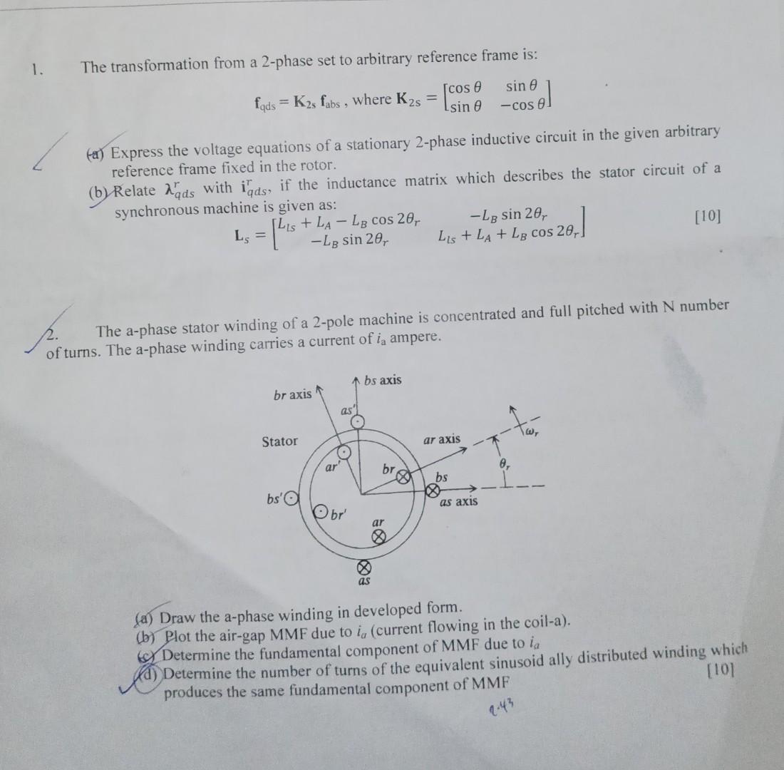 Solved The transformation from a 2-phase set to arbitrary | Chegg.com