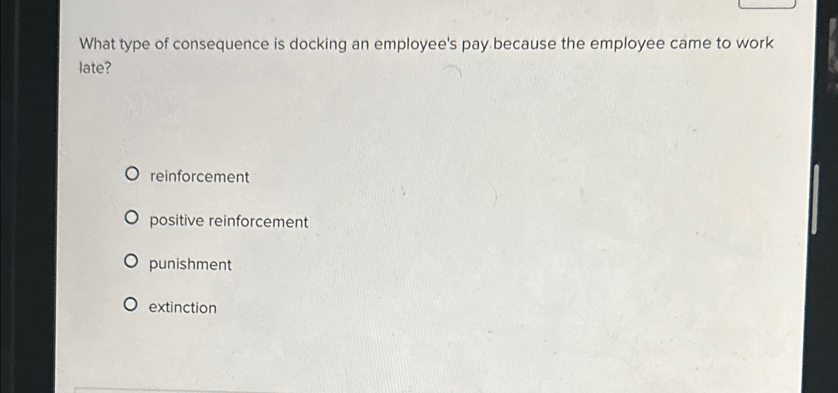 Solved What type of consequence is docking an employee's pay