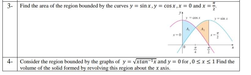 Solved 3- Find the area of the region bounded by the curves | Chegg.com