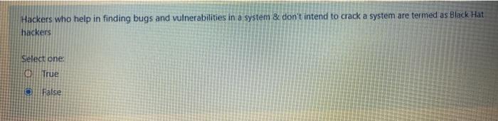 Solved Hackers Who Help In Finding Bugs And Vulnerabilities | Chegg.com
